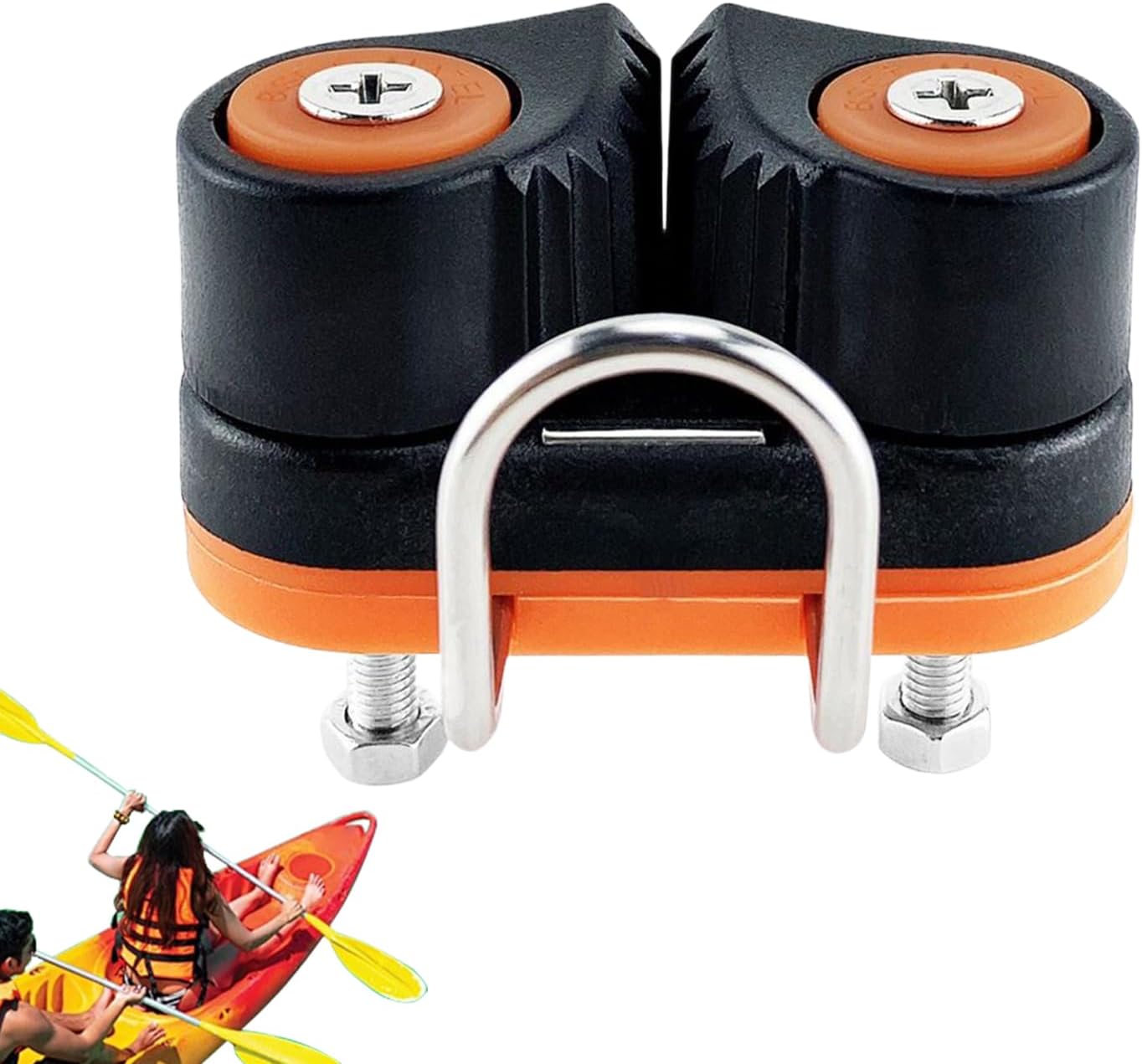 Rope Clamp - Quick Release Adjustable Connector - Rope Clamp with Cam Cleat Rings - for Kayak Fitness Equipment Canoe Boat Pilate Bed Marine Gym Indoor Outdoor