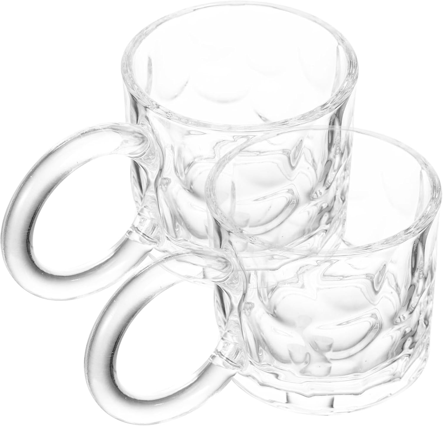 Alipis 2pcs Embossed Glass Cups Reusable Coffee Mugs Creative Water Drinking Cup Suitable for Restaurants Cafes Homes Offices Parties