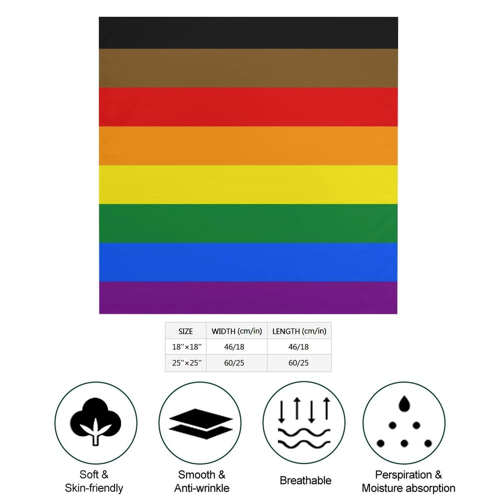 Csemeie Philadelphia Pride Flag Bandana Hair Scarf Headband Adjustable Neckerchief for Men Women Decor