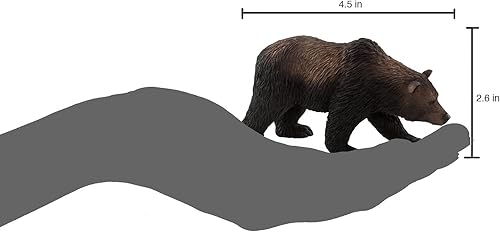 Vista 3 de MOJO Figura pintada a mano con réplica de juguete de vida silvestre internacional realista Grizzly Bear