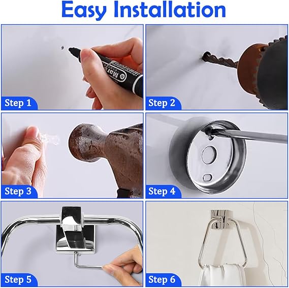 SUS304 Stainless Steel Towel Ring Wall