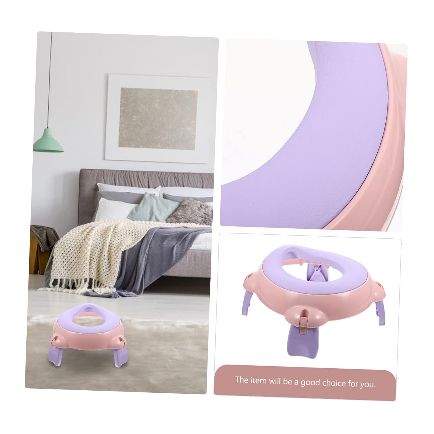 SECFOU Kids Travel Potty Portable Toddler Potty Seat Go Potty Car Toilet Portable Toilet for Kids Purple Red