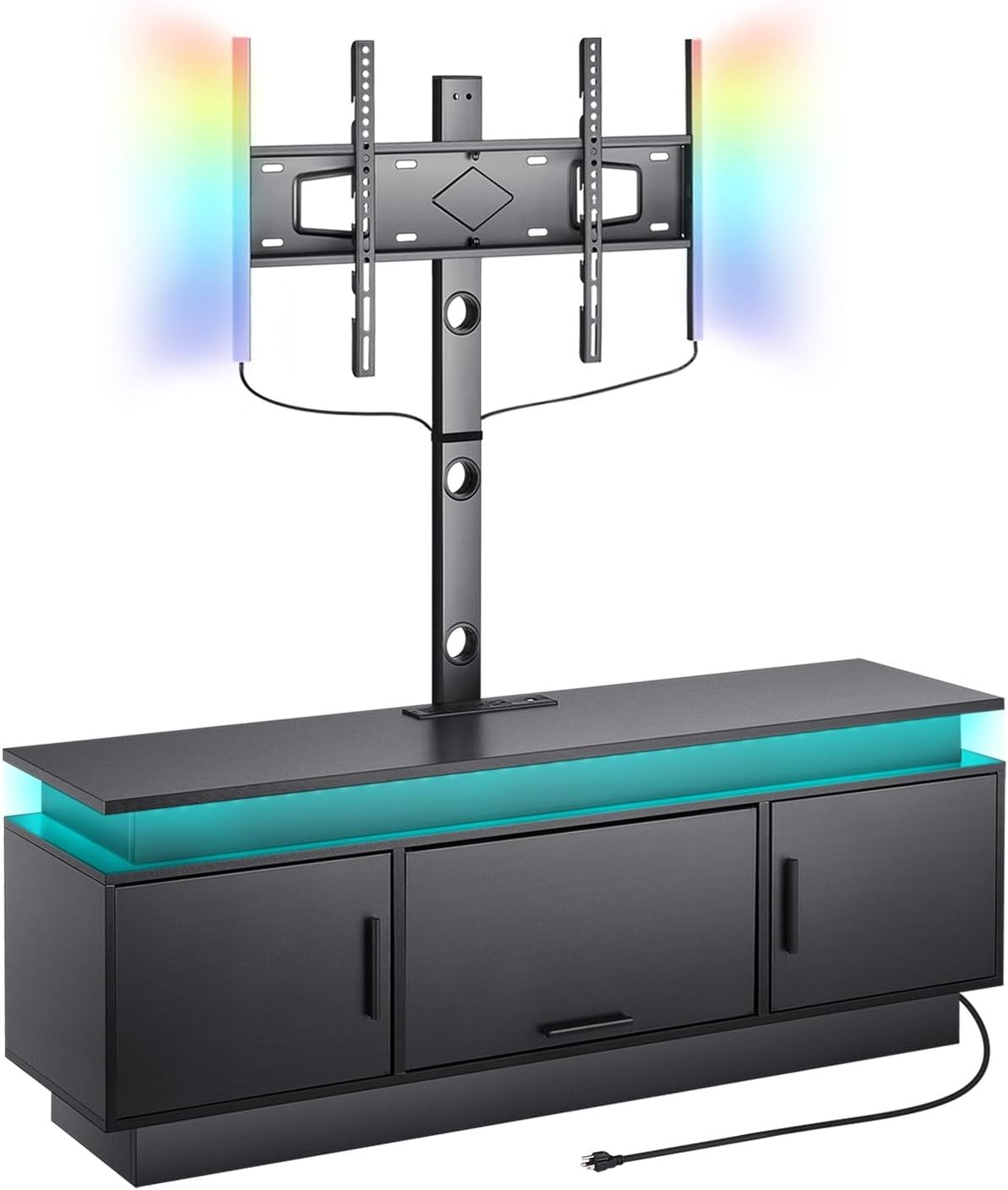 52in TV Stand Mount 32-75 Inch Smart RGB Lights Height Adjustable Storage