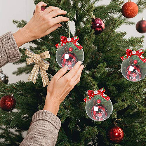 Hysagtek 10 Sets 80Mm Clear Ornaments For Crafts Fillable, Plastic Fillable Ornaments Clear Plastic Ornaments Balls Clear Christmas Ornaments Fillable Decor Christmas Party Supplies (Round Shape) #TOP4