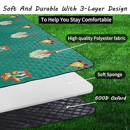 Gropki Outdoor Multifunctional Foldable Picnic Blanket is Suitable for Camping barbecues, Grass Parties and Folding Tents, Size 80\"x 80\" 1PCS.(Camping) - Thumbnail 7