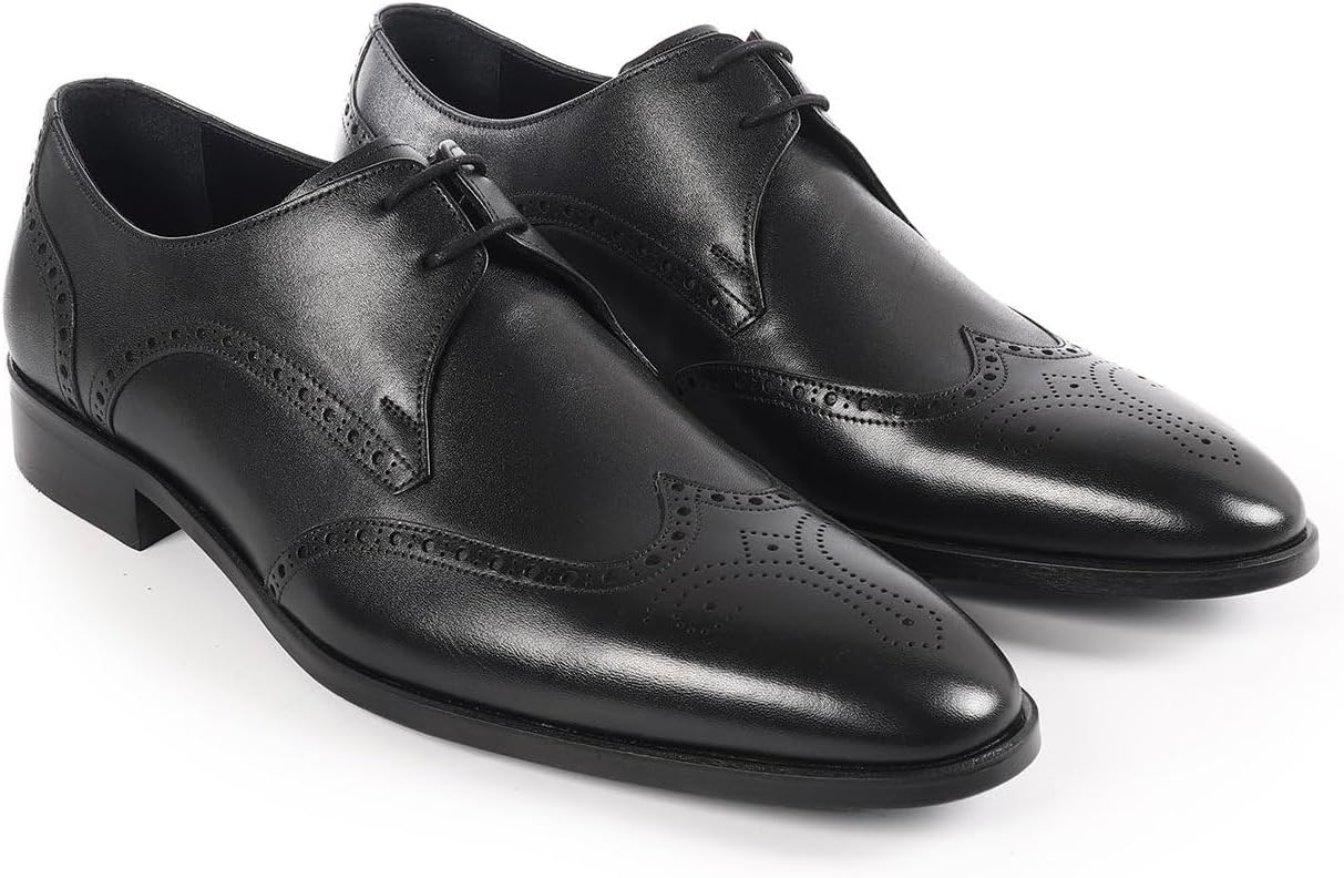 Pelican Wingtip Derby Shoes Black