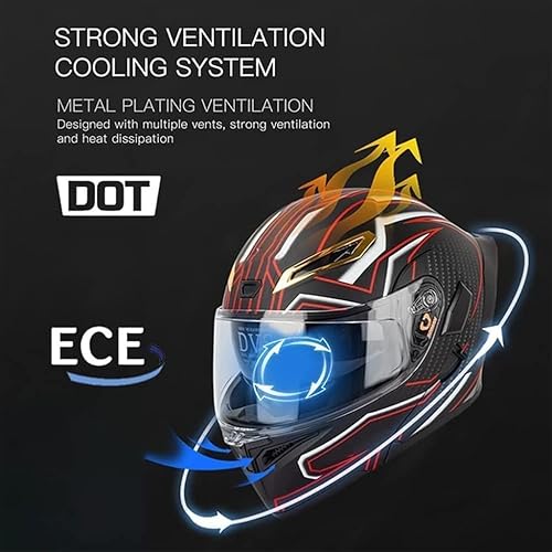 Miniatura 2 de Casco deportivo de motocicleta de cara completa cascos de motocross Bluetooth casco de motocross con visera solar y gafas aprobado por DOT hombres