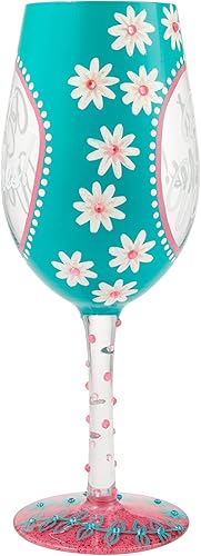 Miniatura 3 de Enesco Designs by Lolita Best Wishes - Copa de vino artesanal pintada a mano, 15 onzas, multicolor