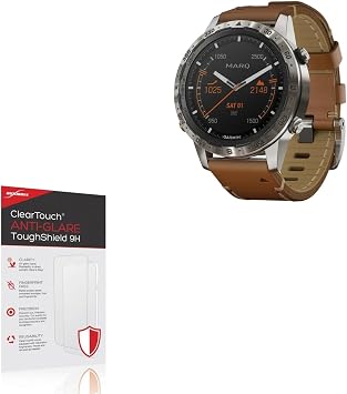 واقي شاشة BoxWave متوافق مع Garmin MARQ Adventurer - ClearTouch Anti-Glare ToughShield 9H 2-Pack، واقي شاشة مرن مضاد للتوهج 9H