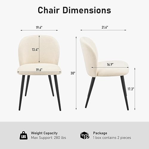 Miniatura 2 de Juego de 4 sillas de comedor tapizadas, modernas sillas auxiliares de cocina con asiento acolchado, cómodas patas de tela de felpilla, silla de