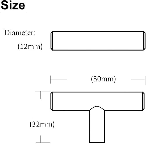 Miniatura 175 de Probrico - Paquete de 20 manijas planas negras modernas para cajones, manijas de cocina, armario europeo, tirador en T para tocador - Centros