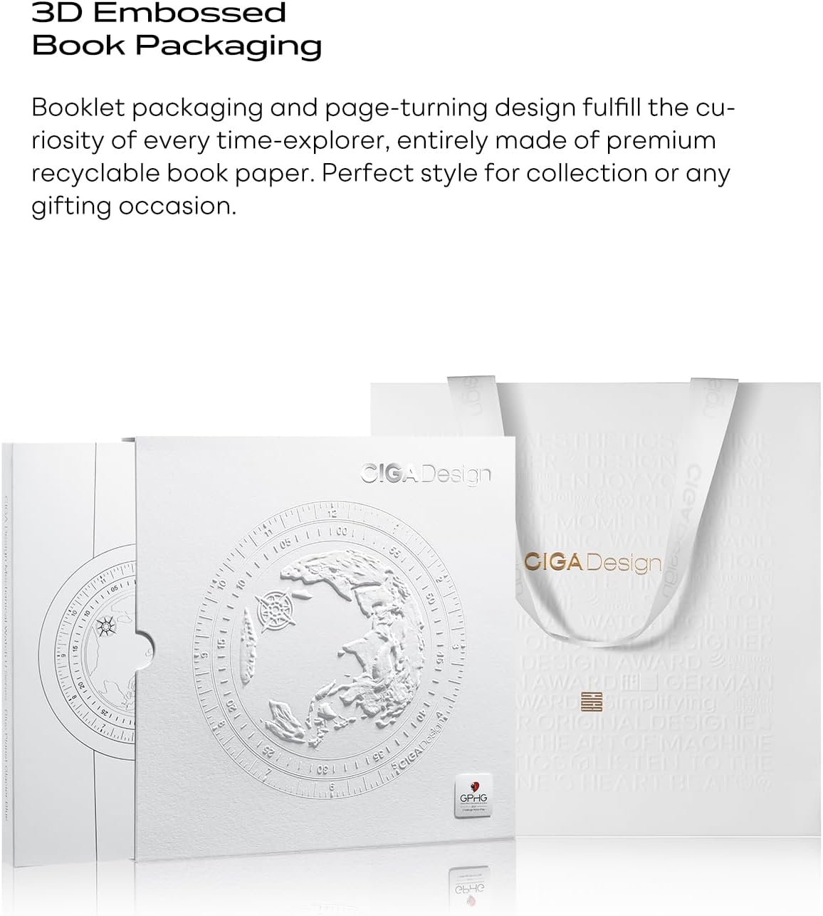 CIGA Design Women's Automatic Watch - U Series Blue Planet Ice Age Sapphire Crystal Ceramics Strap Exquisite Timepiece