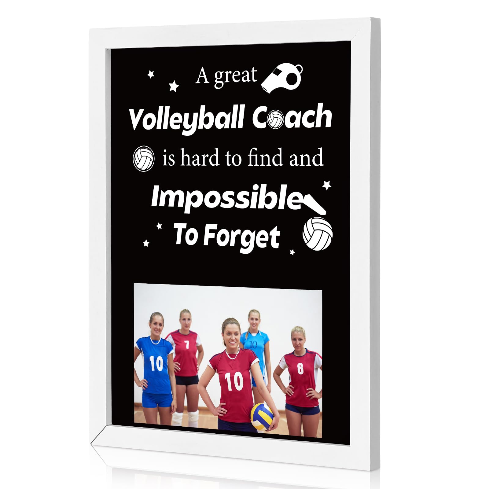 Vercraft Volleyball Coach Gift Volleyball Coach Photo Frame for Women Men Birthday Graduation Retirement Thank You Gift 4 x 6