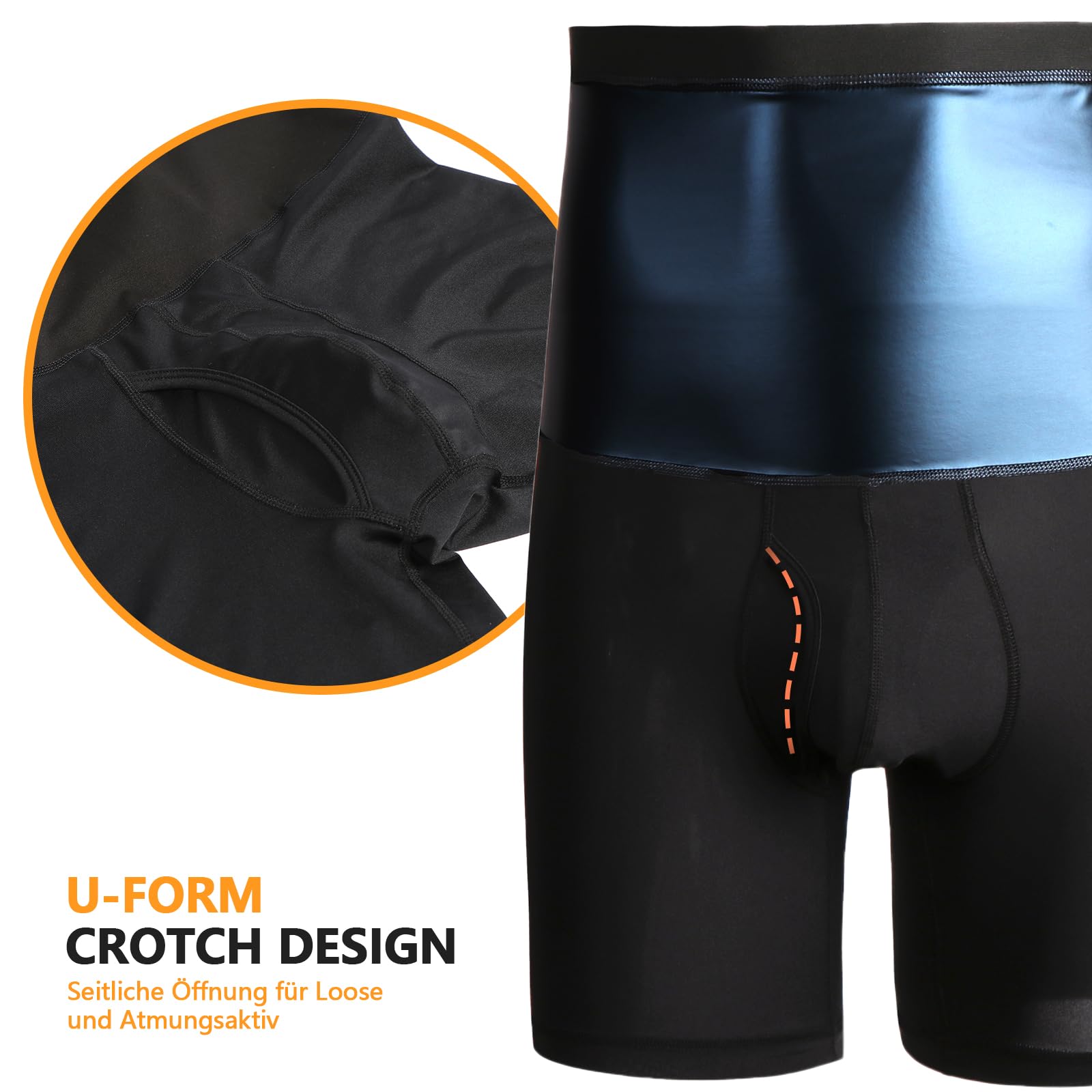 Herren Sauna Shorts Jogginghosen Slimming Unterwäsche Shorts Männer Sweat Shapewear Hohe Taille Sweathose
