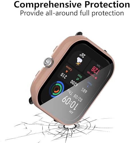 Miniatura 4 de Paquete de 5 Funda compatible con Amazfit GTS 4 Mini con protector de pantalla de vidrio templado reloj inteligente protector completo de