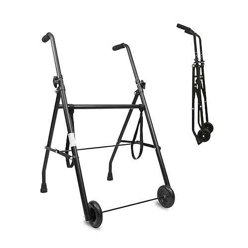 PEPE Mobility 2 Wheel Walker for Seniors, Folding Adjustable Zimmer Frame, Lightweight Walking Aid