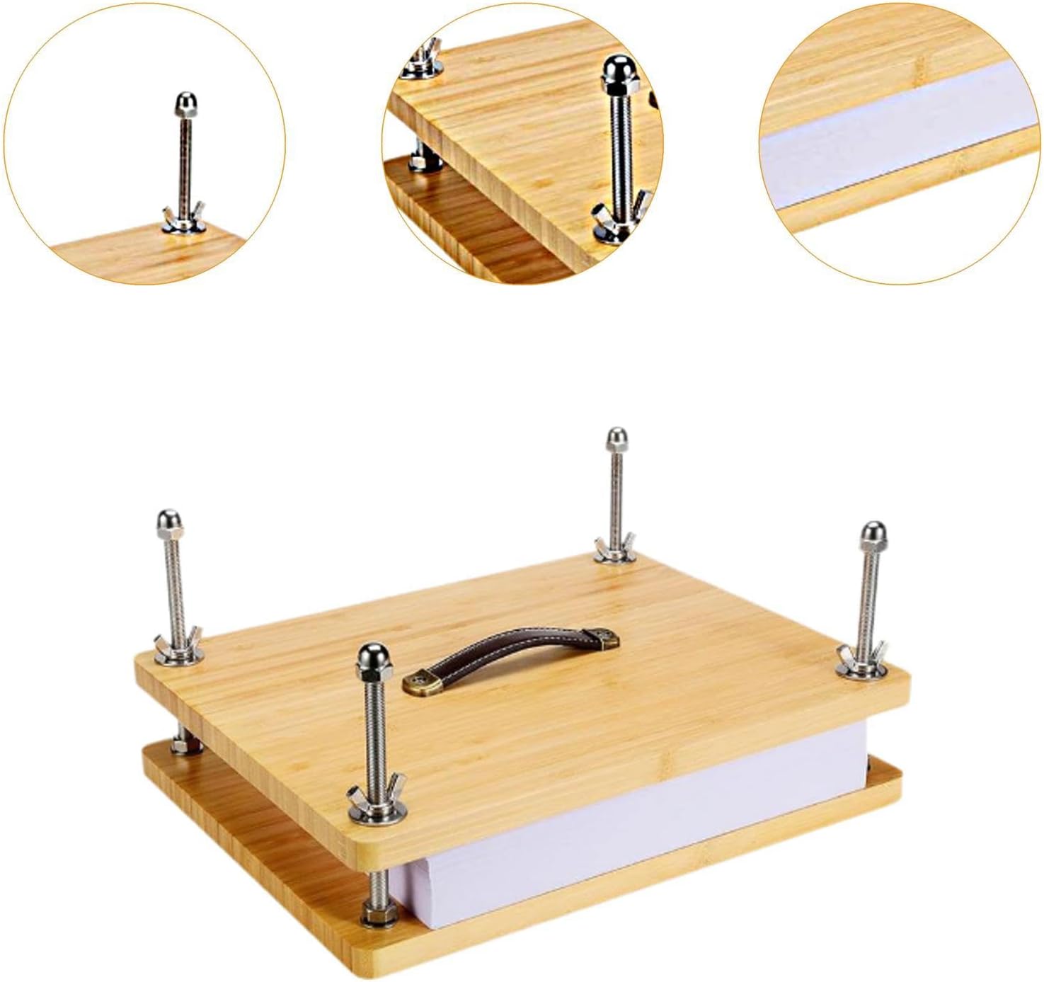 Bamboo Press with Handle, Tool for Scrapbooking and Desktop Use, 29.5cmx19.5cm