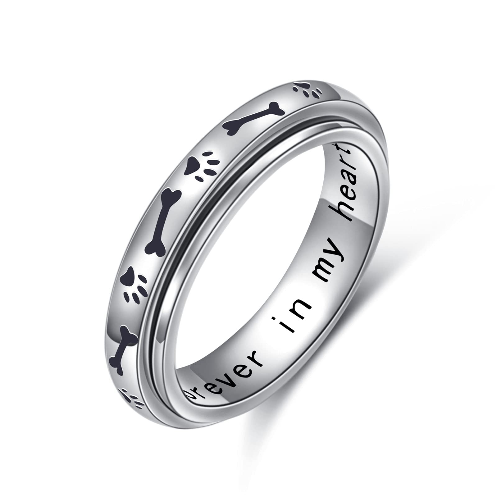 Anelli spinner per ansia, in argento Sterling S925, per alleviare la noia, ADHD, autismo, per ragazze adolescenti