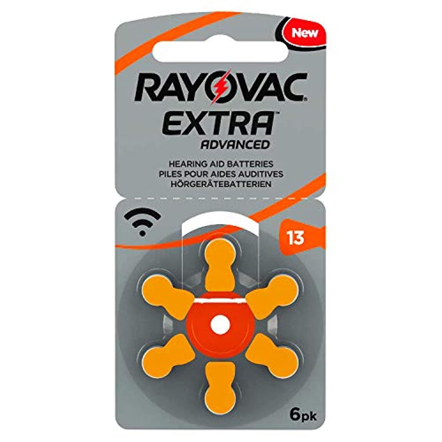 Extra ADVANCED Size 13 Hearing Aid Batteries (pack of 6 batteries)