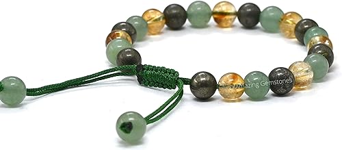 Miniatura 246 de Natural Healing Crystal Bracelet for Women - Mens Bracelet Energy Balancing Gemstones Set - Adjustable Stone Bead Bracelet for Men and Women - Anger