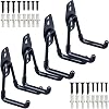 Garage Hooks, 4Pack Garage Storage Utility Double Hooks,Heavy Duty Iron Wall Mount Tool Holder for Home Chair Ladder, Bike, Organizing Power Tools