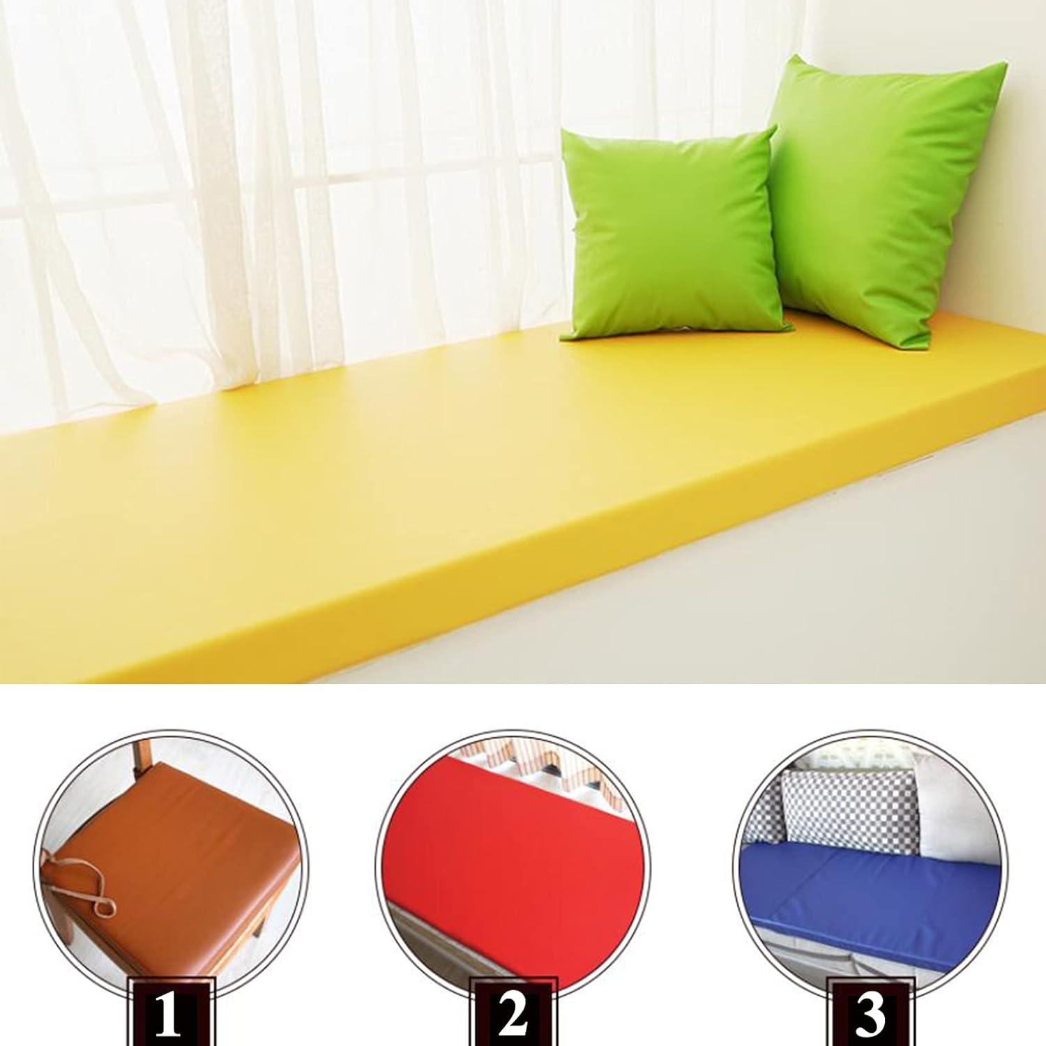 Premium Leather Seat Cushion,Custom Dining Chair Cushions Window Cushions,Waterproof Thicken Cushion Pad Bench Cushion-T 45x45x5cm(18x18x2inch)