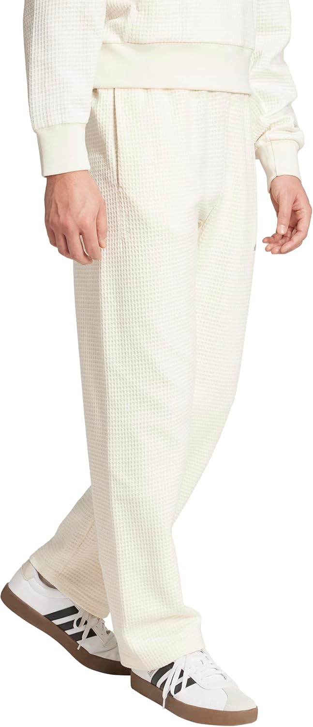 Adidas Mens All Szn Waffle-Knit Loose Open Hem Pants - Image 2