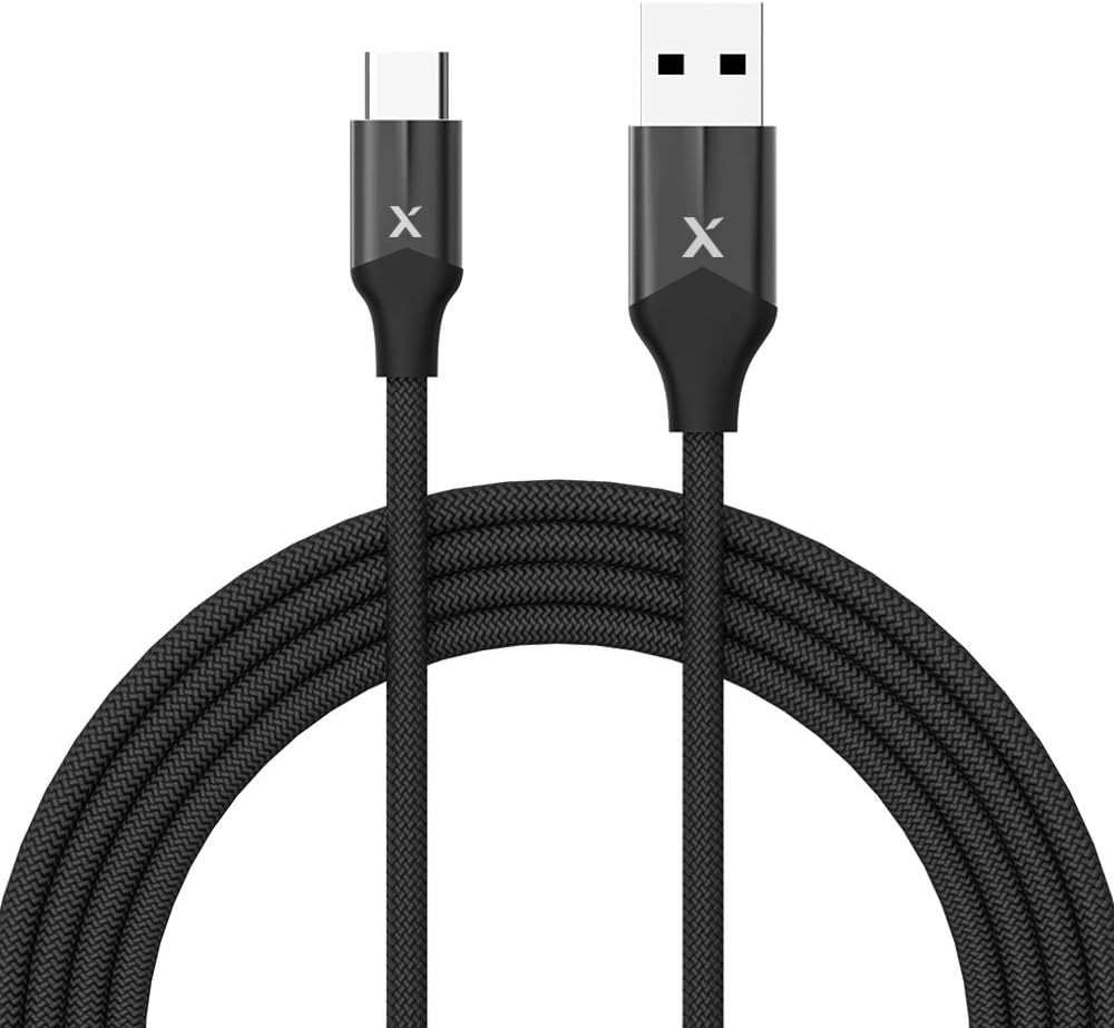 Xcentz USB Type C Cable 6Ft, USB C to USB A Fast Charging Cable, Premium Nylon Braided Charger Cord for Galaxy Note 8/S8/S9, MacBook, Sony Xz, LG V20/G5/G6 and More (6Ft; Black)