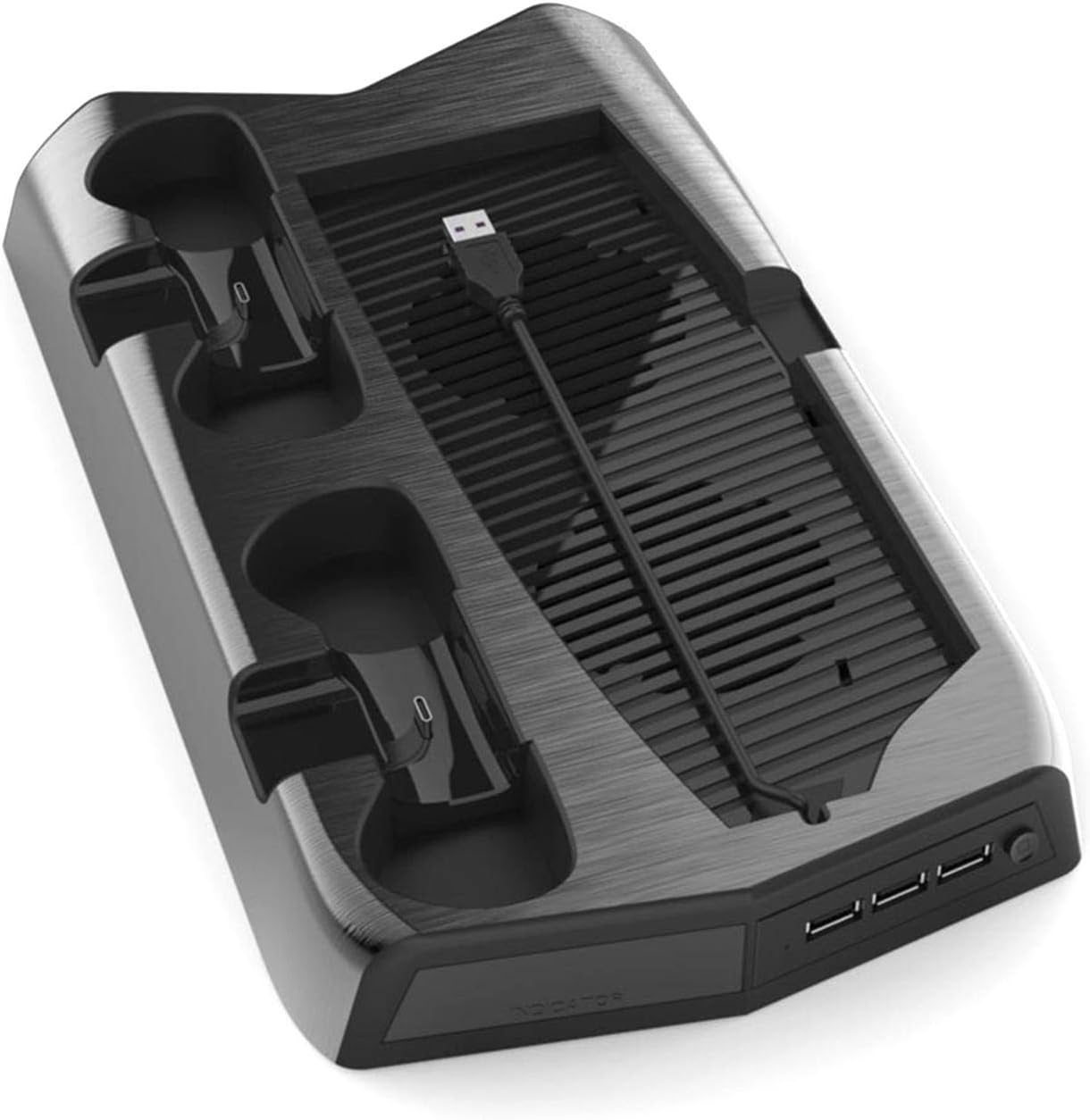 Multifunctional Vertical Stand For Playstation 5, Console Stand Holder With Cooling Fan, Controller Charger, Game Rack Storage Organizer(UP To 14 Pieces)