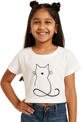 Piku Store Hosiery Crop Top/Crop T-Shirt/Short Top for Girls