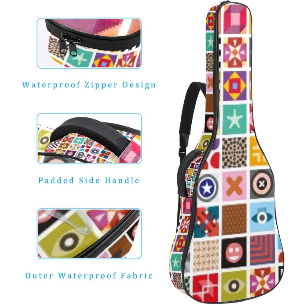 Gitarren-Gigbag, wasserdicht, Reißverschluss, weicher Gitarren-Rucksack, Bass, Akustik- und klassische Folk-E-Gitarre, Grotesque-Form