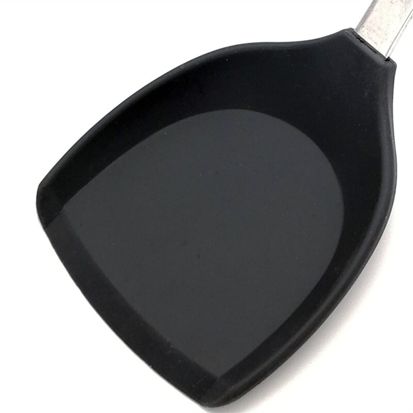 Professioneller Pfannenwender aus Silikon für Wok-Wender, spezieller Pfannenwender aus Nylon, antihaftbeschichtet, mit Griff aus Edelstahl, Verbrühungsschutz, langer Griff, Spatel