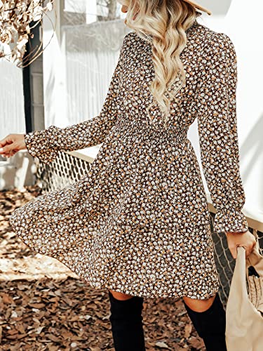 Robe mini fleurie anti-transpiration CUPSHE à manches col fluide - 5