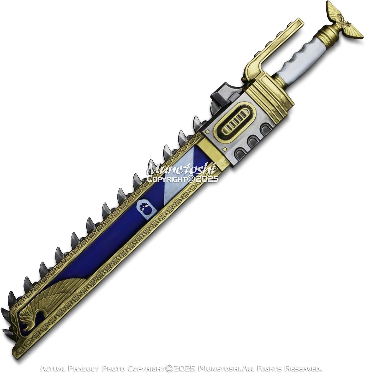 Munetoshi 39.5" Foam Warrior Chain Sword 40k Iron Saw Anime Hammer Cosplay Costume Prop Space Gold