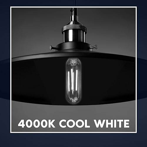 Miniatura 7 de LUXRITE Bombilla LED T10, equivalente a 5 W  60 W, blanco suave de 3000 K, bombilla de filamento Edison vintage, 500 lúmenes, bombilla tubular,