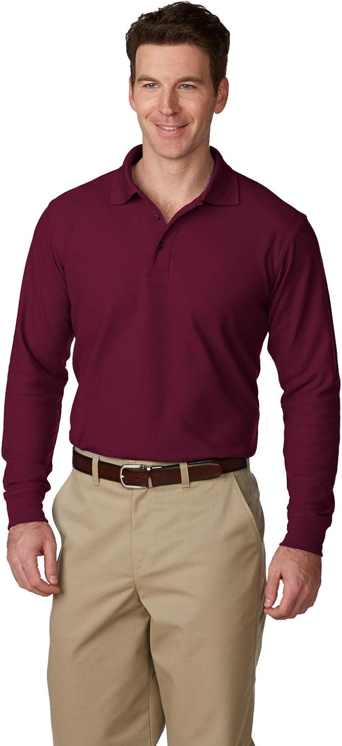 Averill's Sharper Uniforms Unisex Ribbed Cuff Long Sleeve Pique Knit Youth School Shirt