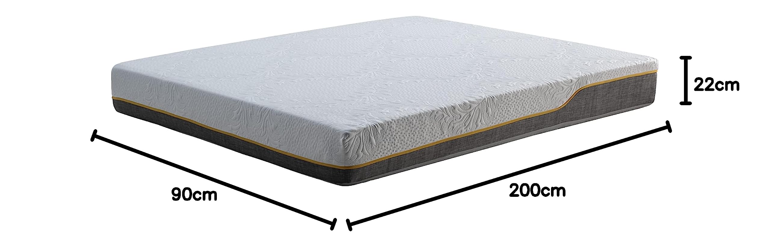 Eenpersoons Matras 100 X 205 Memory Foam Orthopedisch| Premium Quality Hoogte 16 Cm Made In Italy