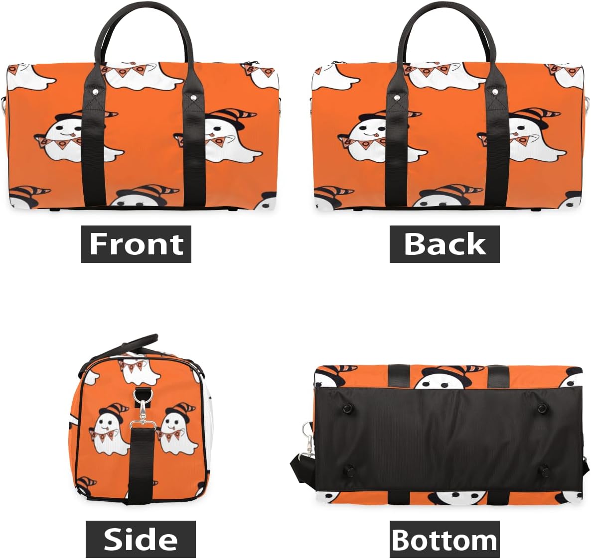Halloween Cute Animals Travel Duffel Bag for Women Men Large Capacity Overnight Weekender Bags for Lightweight Waterproof Sport Gym Bag for Workout Yoga Swim