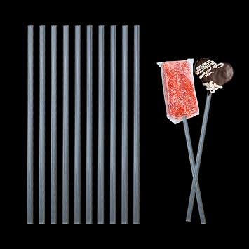50-Piece 6-Inch Acrylic Lollipop Sticks, Cake Pop Sticks, Candy Stick Stirring Rods, Clear Reusable Acrylic Rods