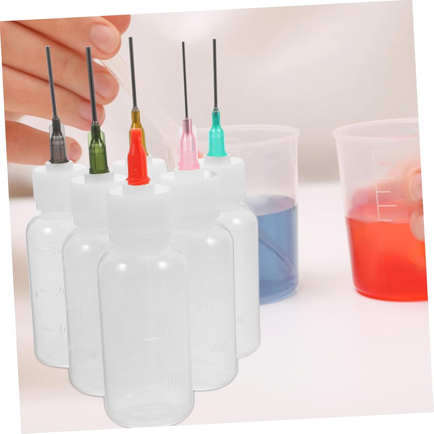 BESTYASH 1Set Precision Tip Glue Applicator Bottle Set Reusable Needle Bottle Kit for Accurate Dispensing for Crafts and Household Use