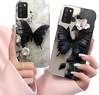 2 Pack Samsung Galaxy A03S Case [Shockproof] | Slim Design | Non-Slip | Phone Cover for Galaxy A03SBlack