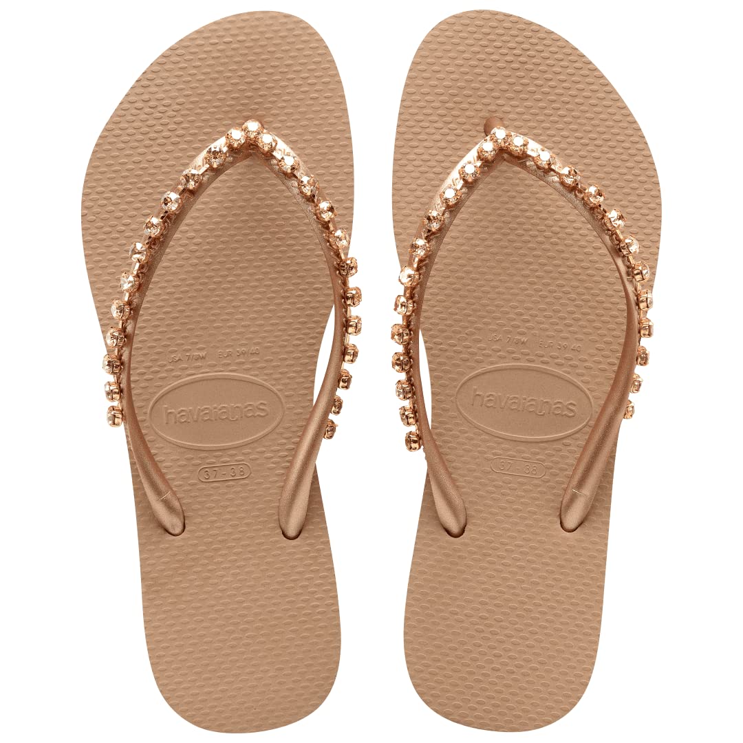 Havaianas Womens Slim Rock Mesh Sandal Rose Gold Flip Flop
