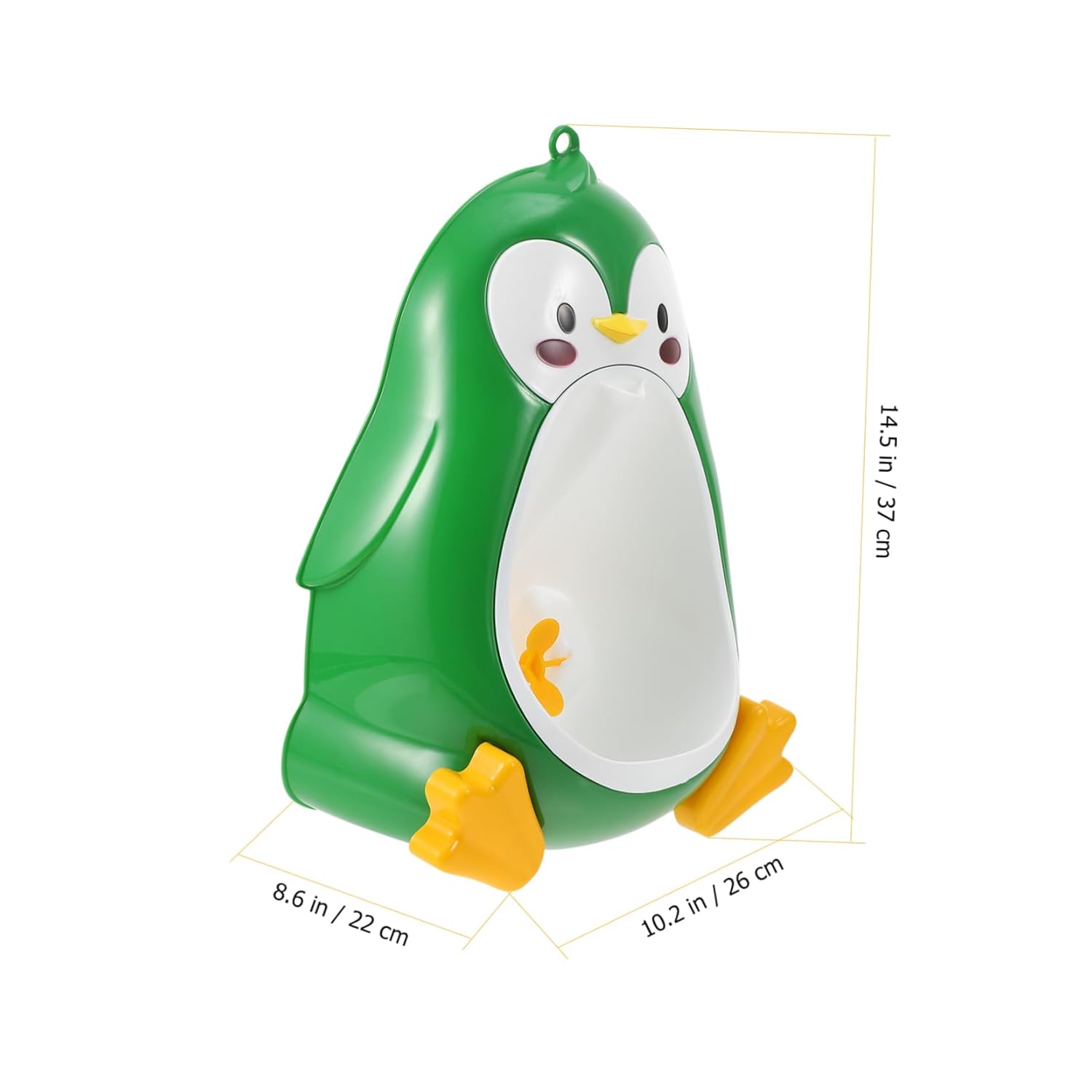 1Pc Boy Urinal Trainer Penguin Shape Potty for Boys Wall Mounted Toilet Trainer with Rotating Water Wheel Durable Material Fun Bathroom Decoration Green