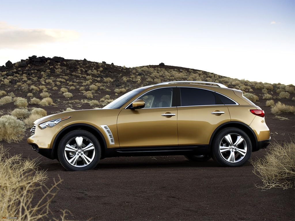 Rvinyl Pillar Post Window Trim Compatible with Infiniti FX35 2003-2008 - Gloss (Black)