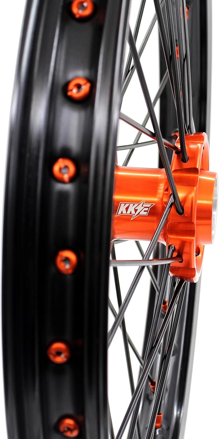 KKE 1.6 * 21/2.15 * 19 Mx Wheel Fit KTM All Model 125-530CC 2003-2026 EXC/EXC-F/SX/SX F/XC/XCF/XCW/XCF-W Motorcycle Wheels Rims Set with 260MM Front Disc 220MM Rear Disc Sproket