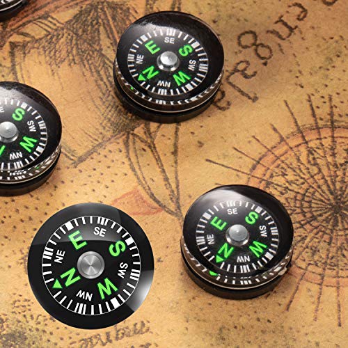 200 Pieces Button Compass Mini Black Survival Compass Oil Filled Compass For Camping Hiking Boating Touring #TOP6