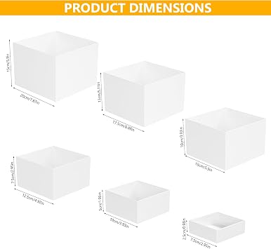 Food Risers for Buffet 6 Dimensions White Acrylic Food Risers