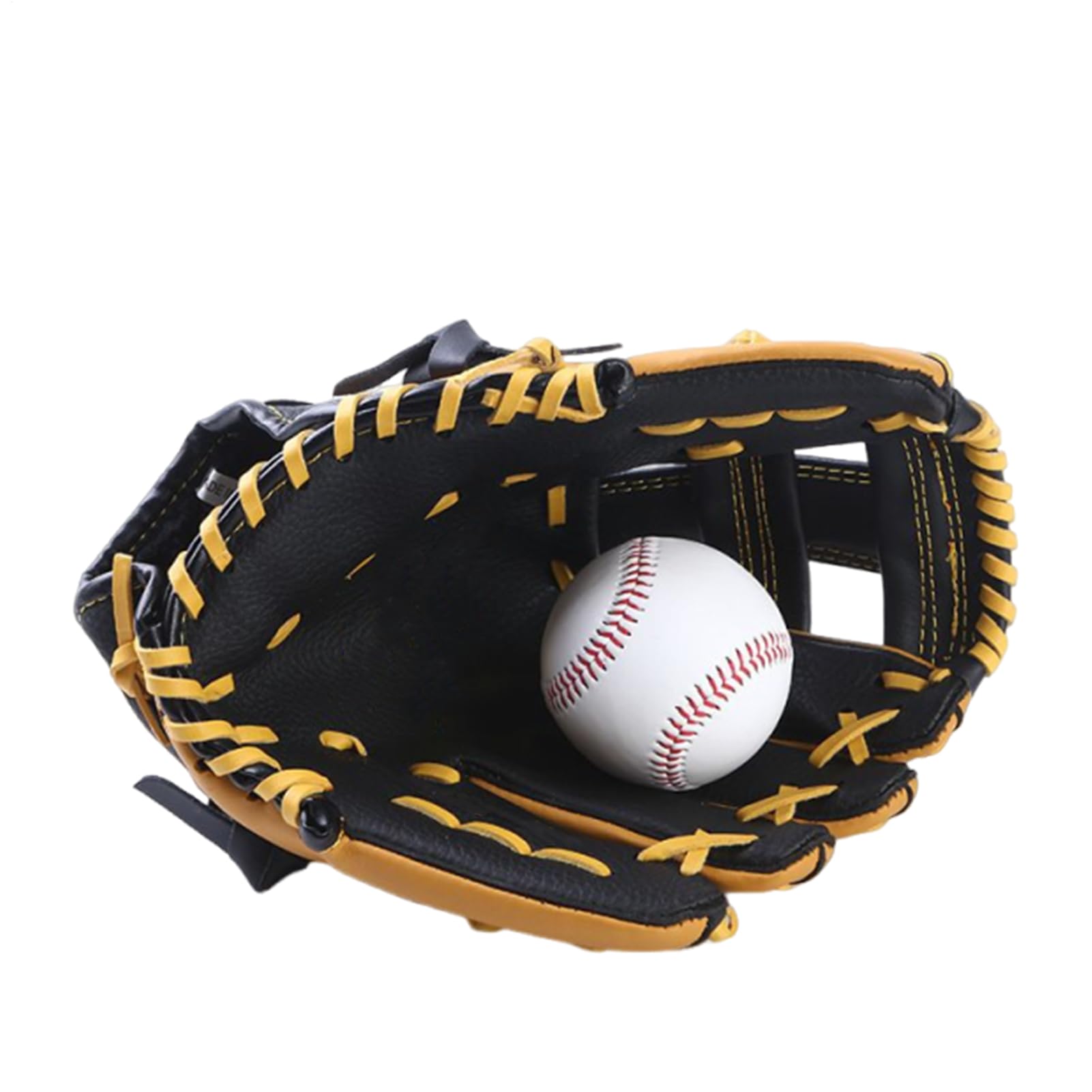 Rękawica baseballowa miękka, treningowa rękawica baseballowa, rękawica do softballu ze skórzaną konstrukcją i uchwytem do prób, uprawiania sportu lub rekreacji, 1 sztuka