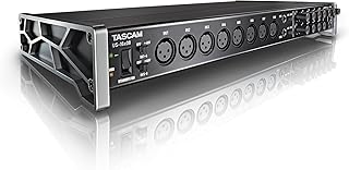 Tascam US-16x08 Rackmount USB Audio/MIDI Interface for Recording, Drum Recording, 8 XLR/8 1/4" Inputs, 8 Outputs, Control Software,Black