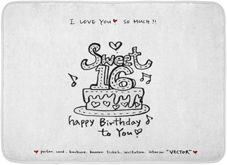 Amazon バスマット芸術的な甘いケーキ手描きイラストパーティー誕生日バスルームの装飾敷物 浴室足ふきマット ホーム キッチン オンライン通販 Amazon バスマット芸術的な甘いケーキ手描きイラストパーティー誕生日バスルームの装飾敷物 浴室足ふきマット ホーム キッチン オンライン通販